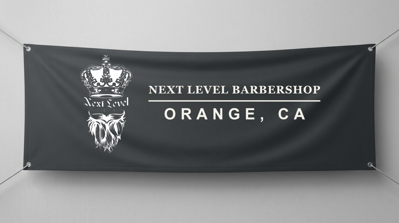 Next Level Barbershop Vinyl Banner