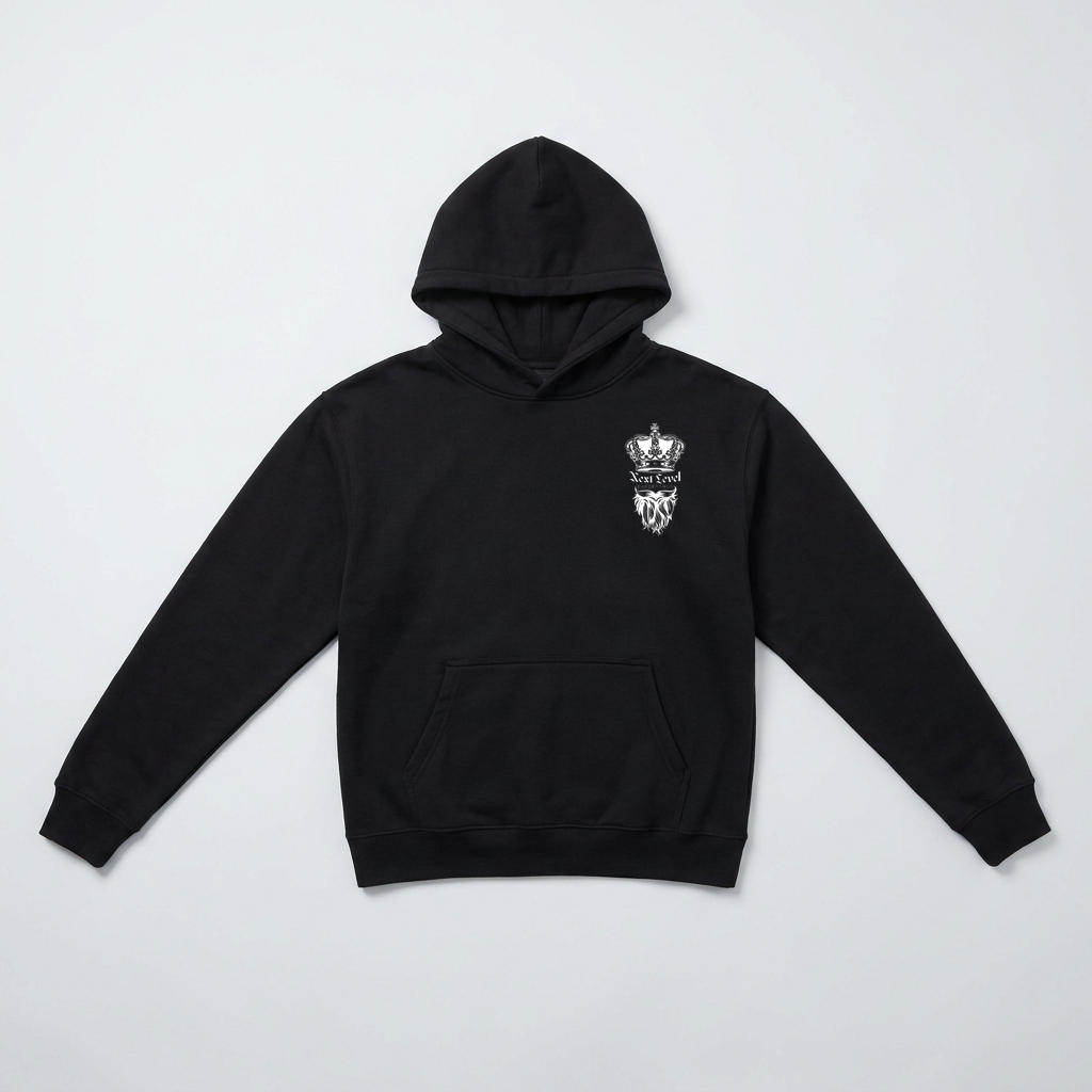 Next Level Barbershop Black Hoodie front