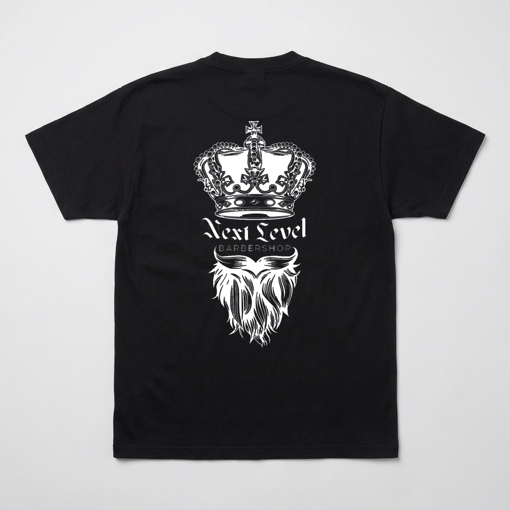 Next Level Barbershop Black Tee back