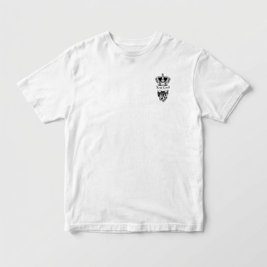 Next Level Barbershop White Tee front