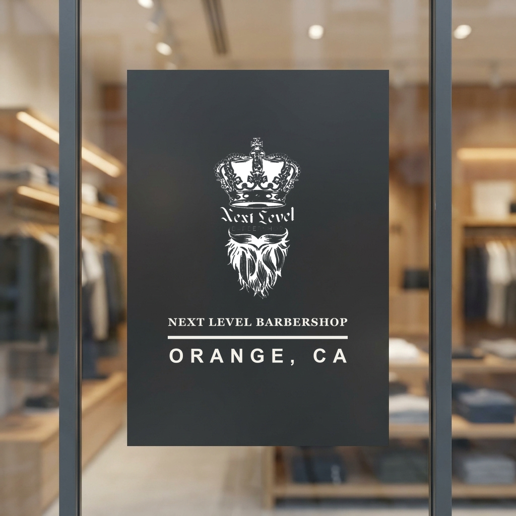 Next Level Barbershop Window Decal